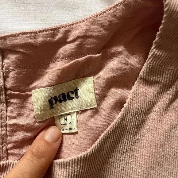 Pact Modern Corduroy Button Back Tank (Sandshell and Modern Mauve) Size Medium - Picture 9 of 11